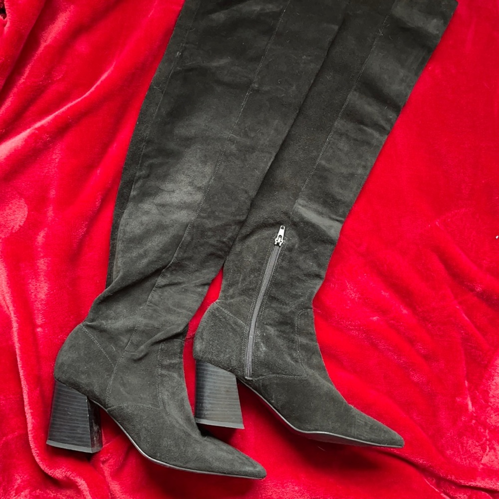 Zara over the knee suede boots
